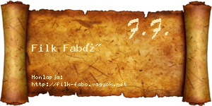 Filk Fabó névjegykártya